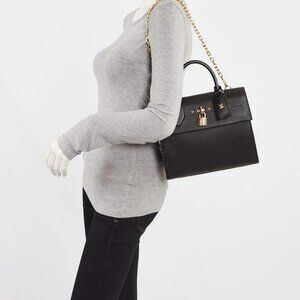 Louis Vuitton Black Leather City Steamer One Handle Bag